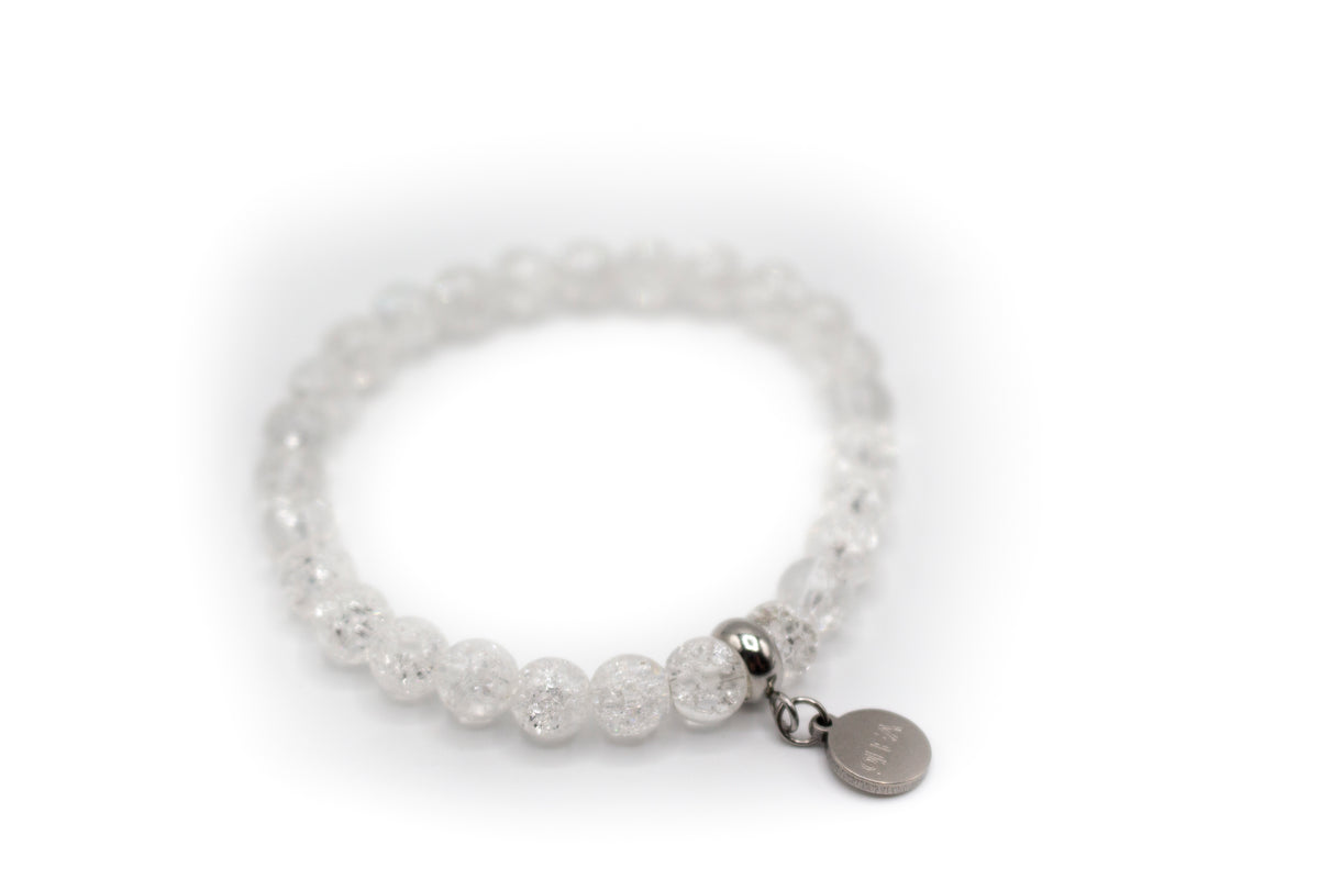 pulsera elástica de piedra natural cuarzo craqueado