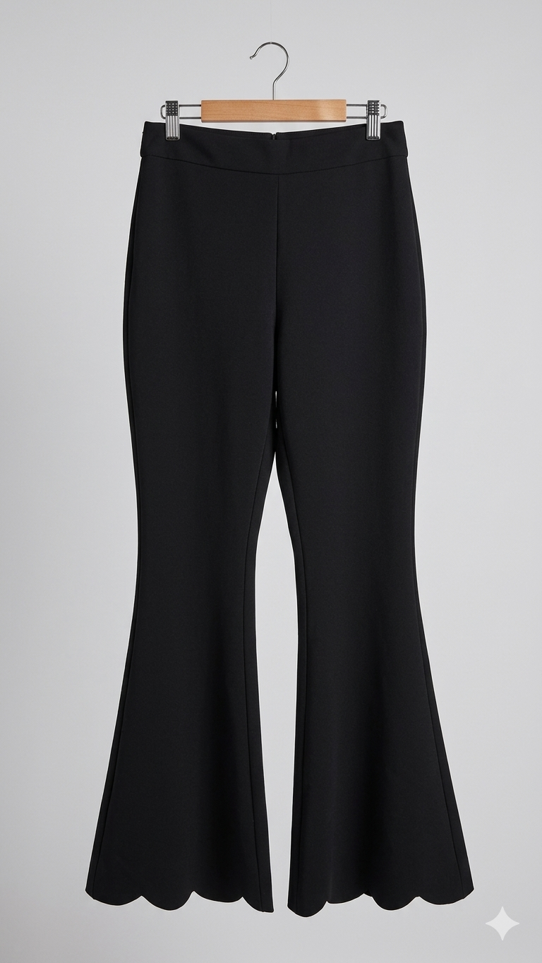 pantalones ajustados negros pata de campana