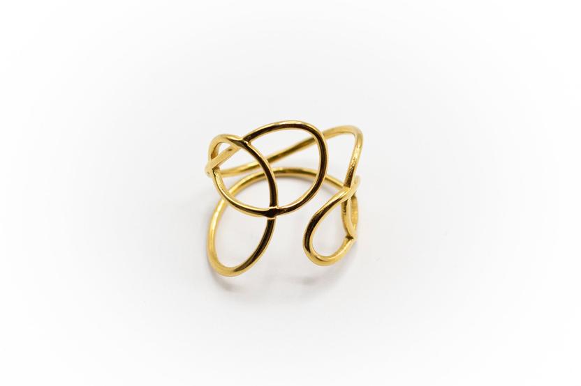 Anillo ajustable de acero inoxidable dorado