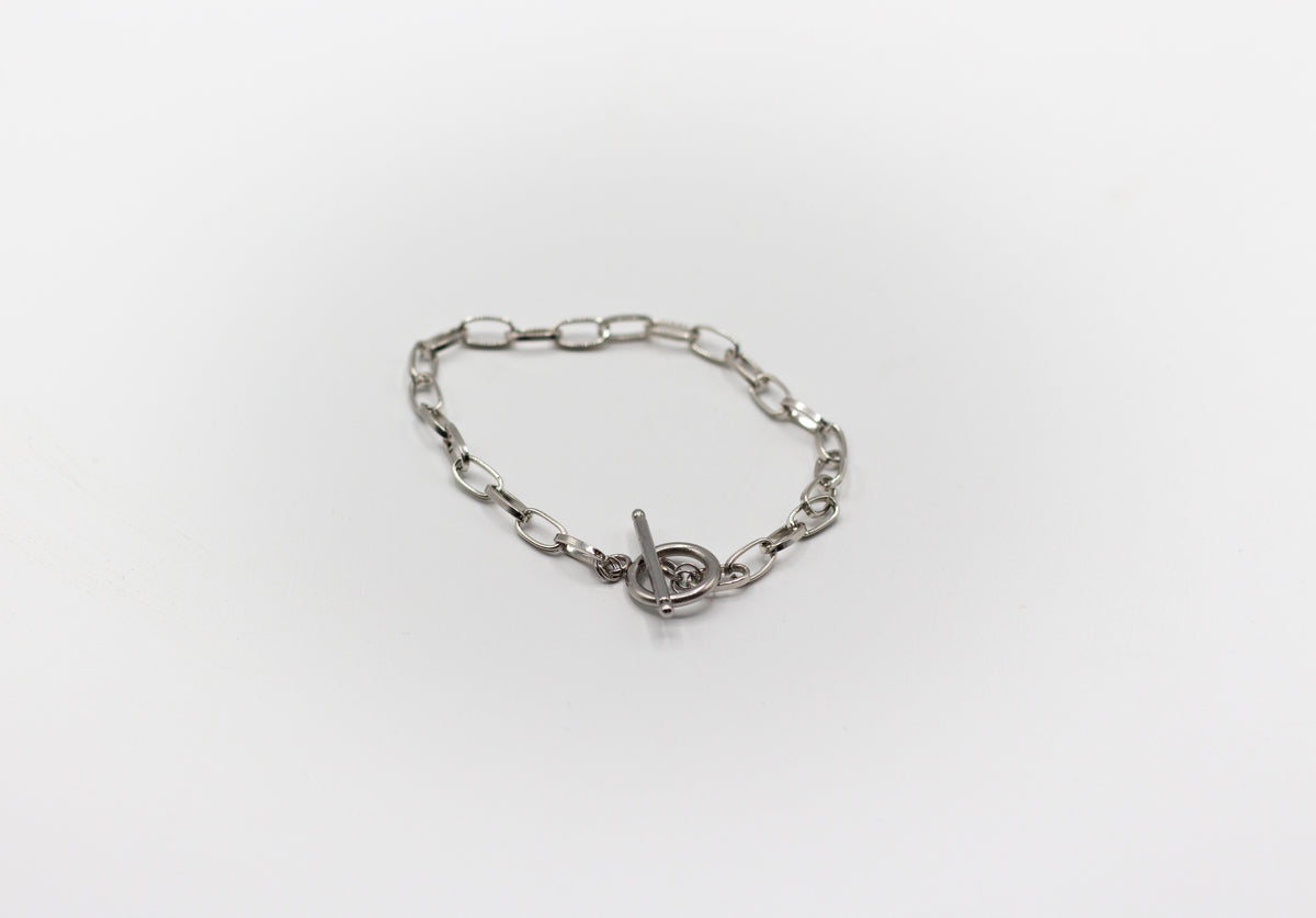 pulsera de acero inoxidable color plata
