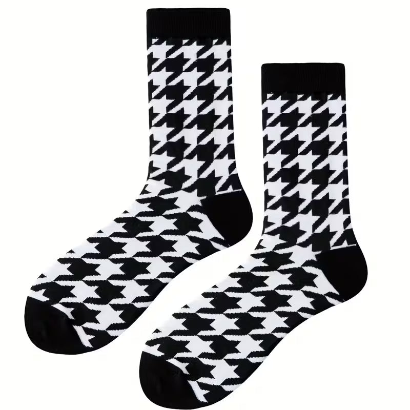 calcetines altos pata de gallo
