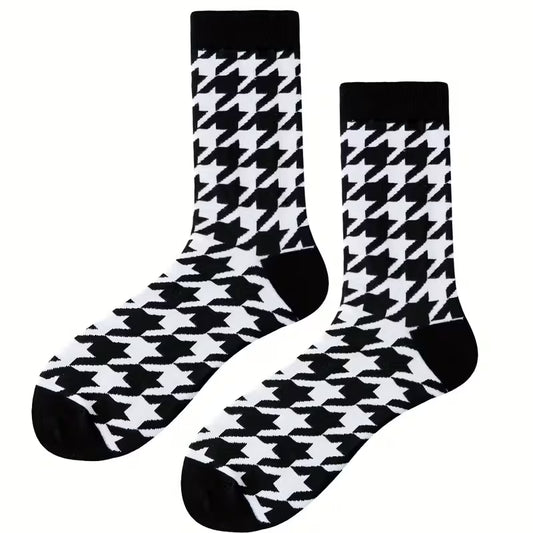 calcetines altos pata de gallo