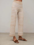 pantalones de punto a rayas