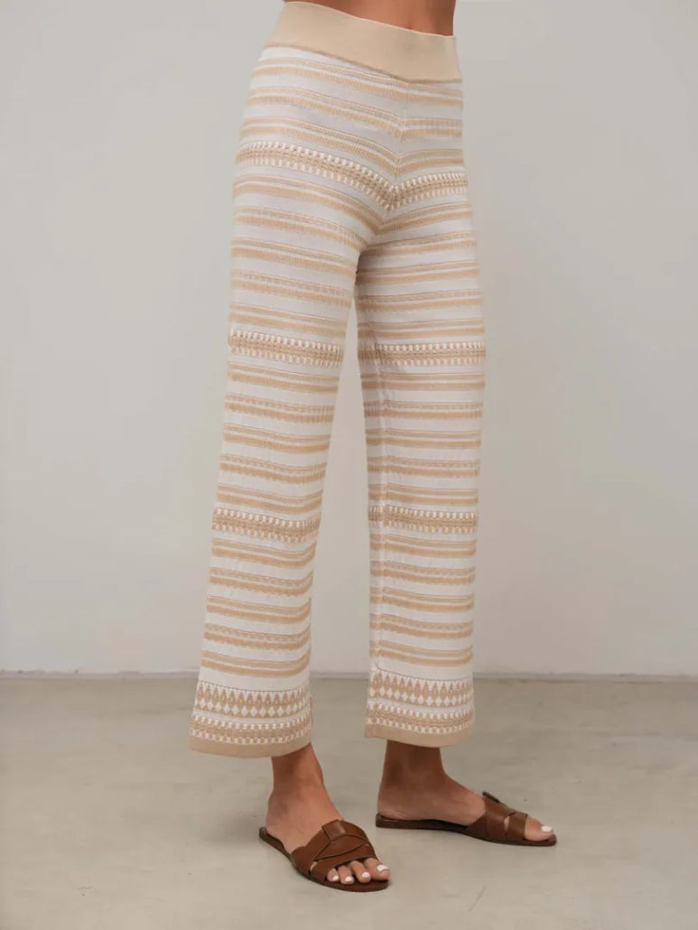 pantalones de punto a rayas