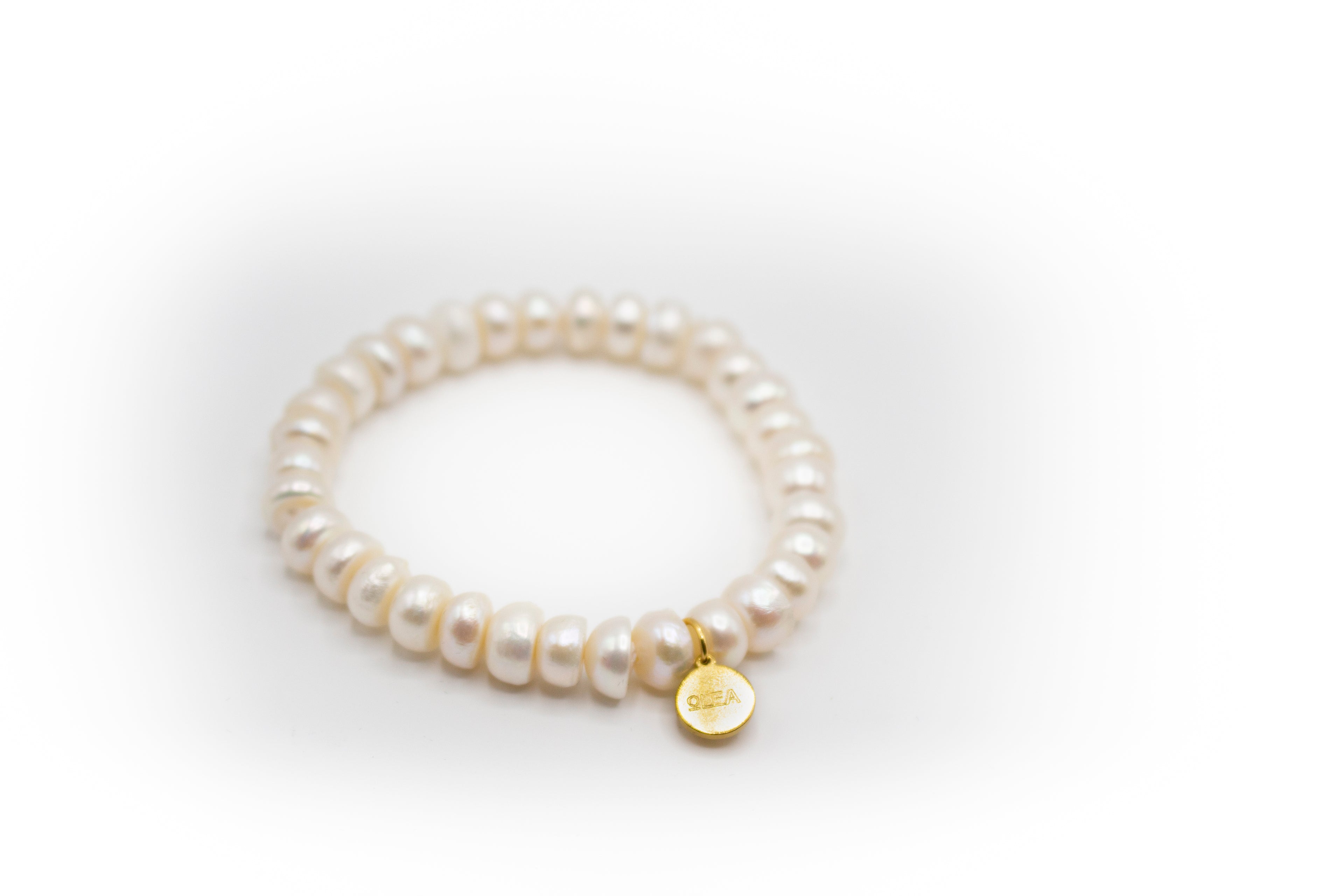 Pulsera elástica de Perla natural de cultivo semiredondas