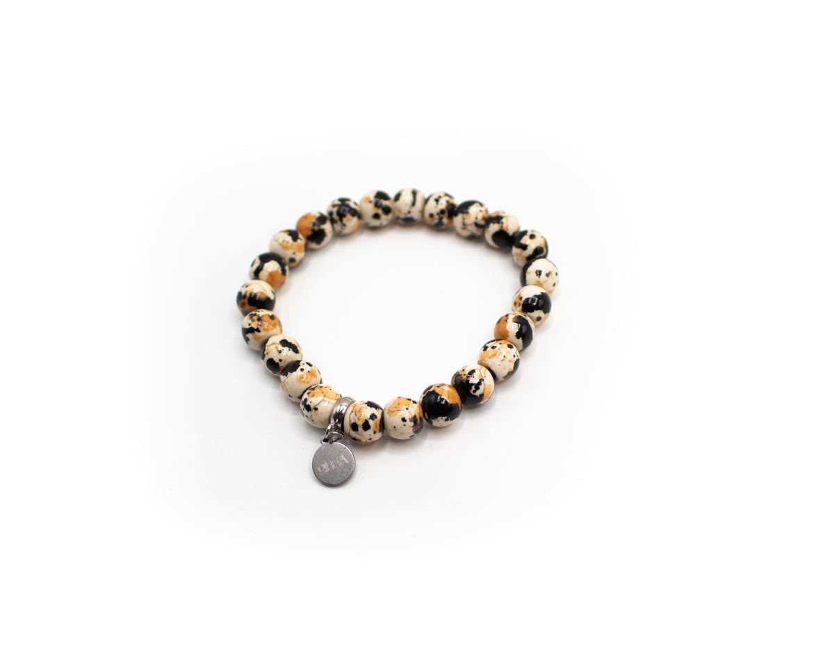 pulsera elástica de piedra natural pintada