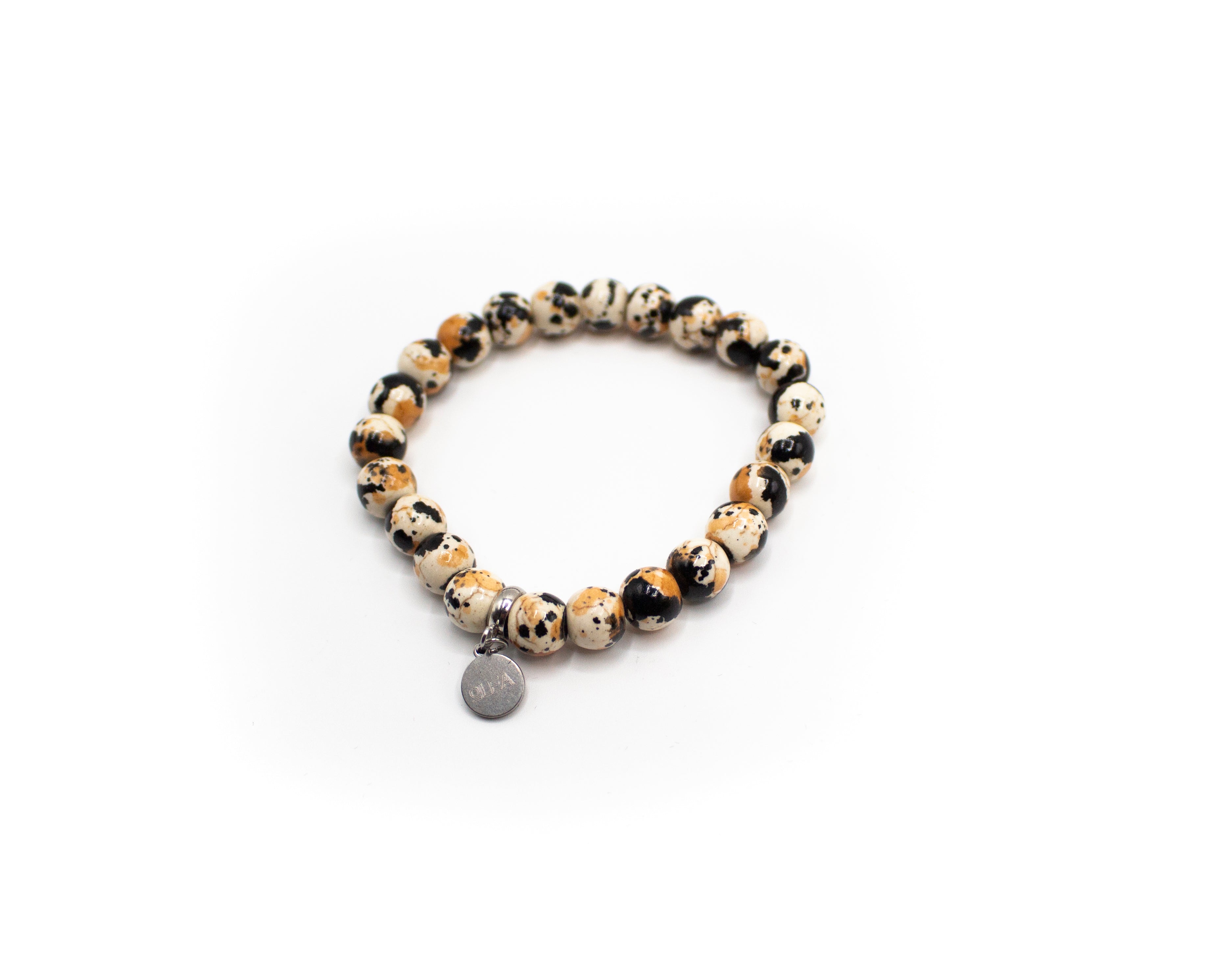 pulsera elástica de piedra natural pintada