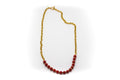 collar largo acero y coral rojo