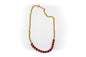 collar largo acero y coral rojo