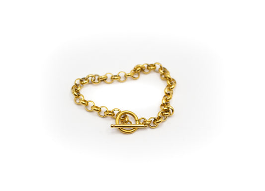 Bracelet en acier inoxydable plaqué or 14 carats