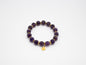Pulsera elástica de Piedra natural Amatista y separadores de acero inoxidable color oro