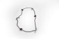 Mittlere Halskette mit 3 Armbändern aus silberfarbenem Edelstahl und natürlichem Charoit-Stein