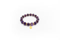 pulsera de acero inoxidable y piedra natural amatista