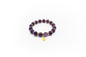 pulsera de acero inoxidable y piedra natural amatista