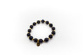 pulsera de piedra natural aventurina azul con separadores acero inoxidable color oro