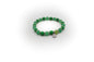 Bracelet en pierre de jade naturelle avec entretoises en acier inoxydable couleur argent