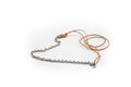 Collar Regulable Acero Inoxidable Color Plata y Cordón de Cuero Natural