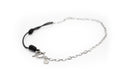 Collar Regulable Acero Inoxidable Color plata y Cordón Negro