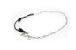 Collar Regulable Acero Inoxidable Color plata y Cordón Negro