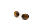 Boucles d'oreilles à tige ovales avec pierre naturelle œil de tigre et acier inoxydable couleur or