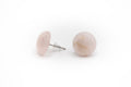 Ohrstecker aus natürlichem Rosenquarzstein und silberfarbenem Edelstahl
