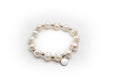 pulsera de perlas naturales de cultivo y separadores de acero inoxidable color plata