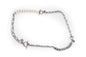 Collar de 3 Pulseras Acero Inoxidable Color Plata y Perla Natural con Piedra Natural Hematite
