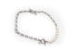 Collier avec 2 bracelets en acier inoxydable argenté et perles naturelles