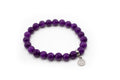 pulsera elástica de piedra natural jaspe púrpura