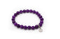 pulsera elástica de piedra natural jaspe púrpura