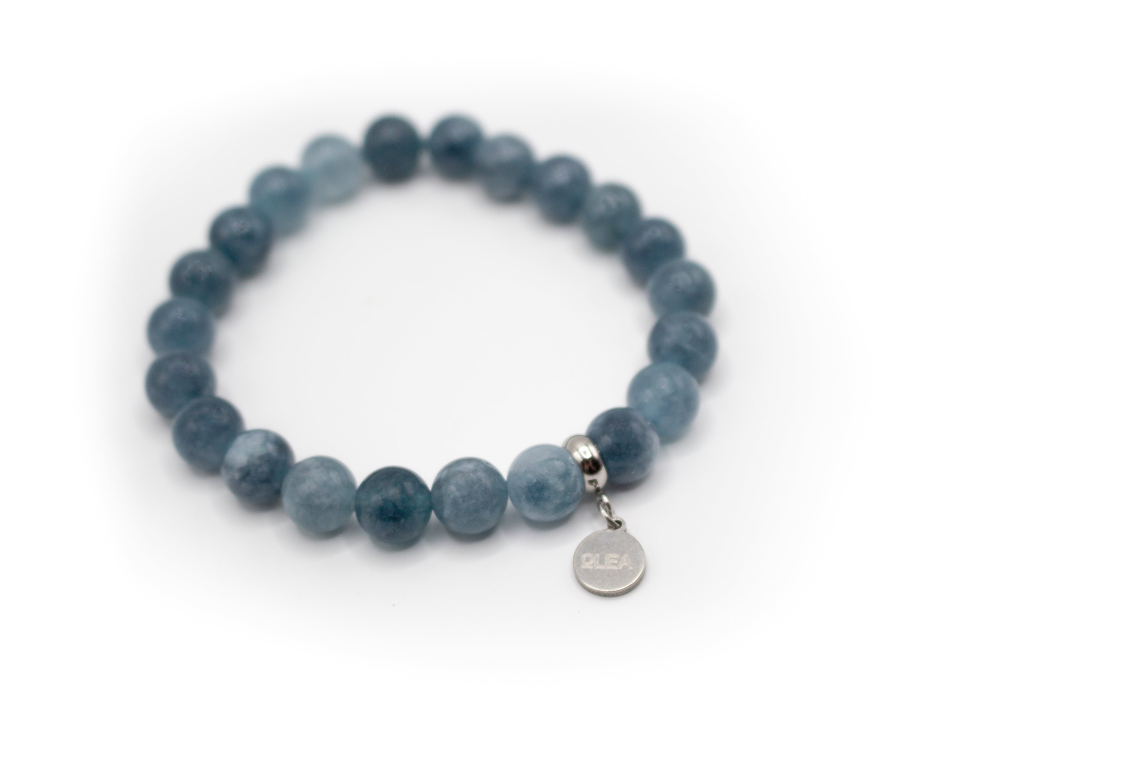 pulsera elástica de piedra natural labradorita azul
