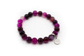 pulsera elástica de piedra natural ágata rosa