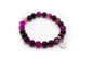pulsera elástica de piedra natural ágata rosa