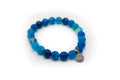 pulsera elástica de piedra natural ágata azul