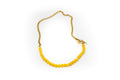 Collar mitad cadena acero inoxidable bañado en oro de 14K con piedra natural ágata amarilla