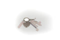 llavero de acero inoxidable color plata con piedra natural cuarzo rosa