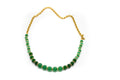 Collar piedra natural jade con separadores y mitad cadena Acero color oro
