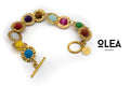 pulsera acero y piedras mixtas