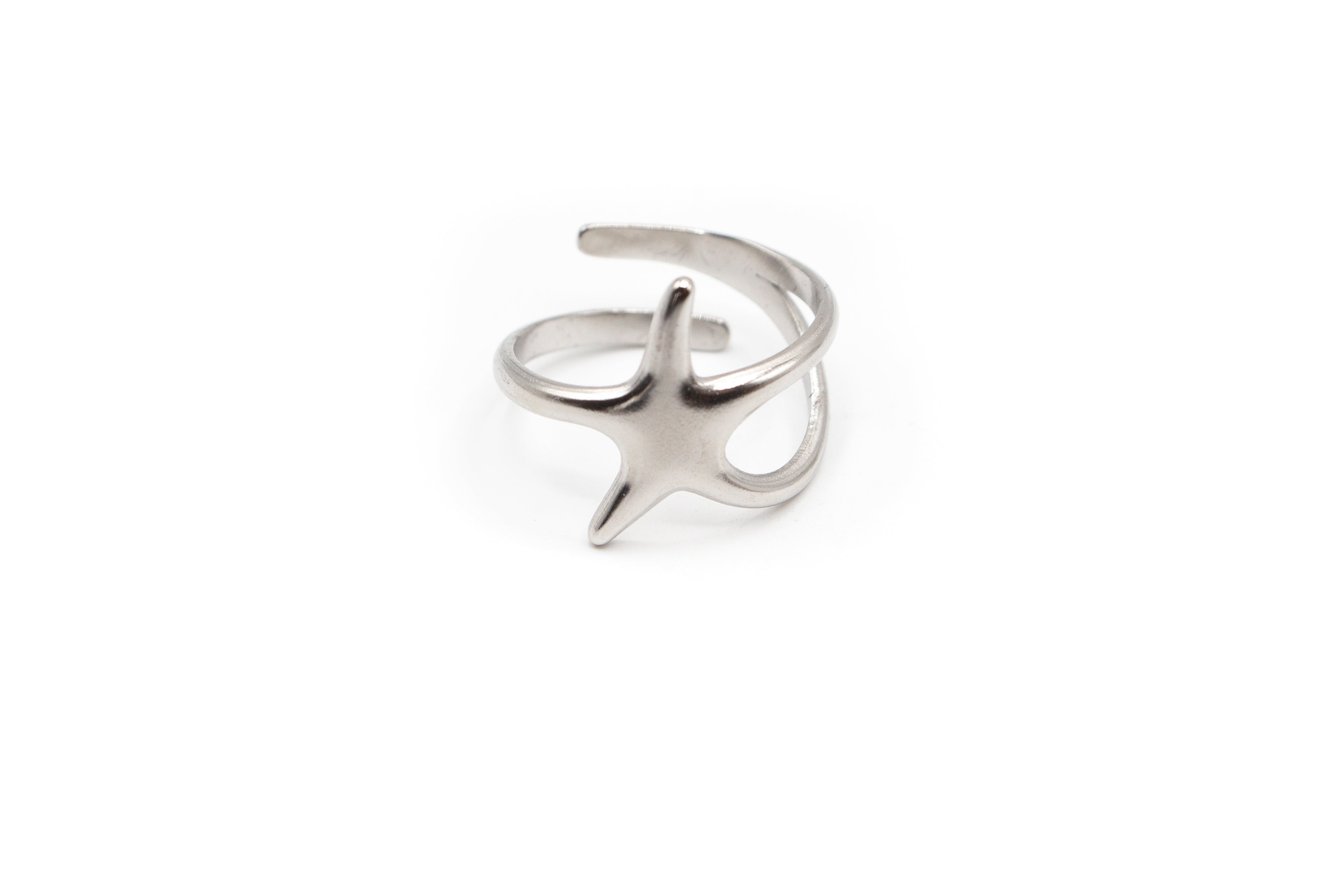 anillo ajustable acero estrella de mar