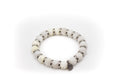 pulsera piedra natural nácar y separadores de acero