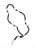 rosario de piedra natural ónix con cadena acero inoxidable