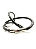 pulsera o collar lo que prefieras... de cuero negro y acero inoxidable