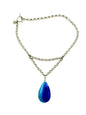 collar exclusivo Agata Azul y acero inoxidable