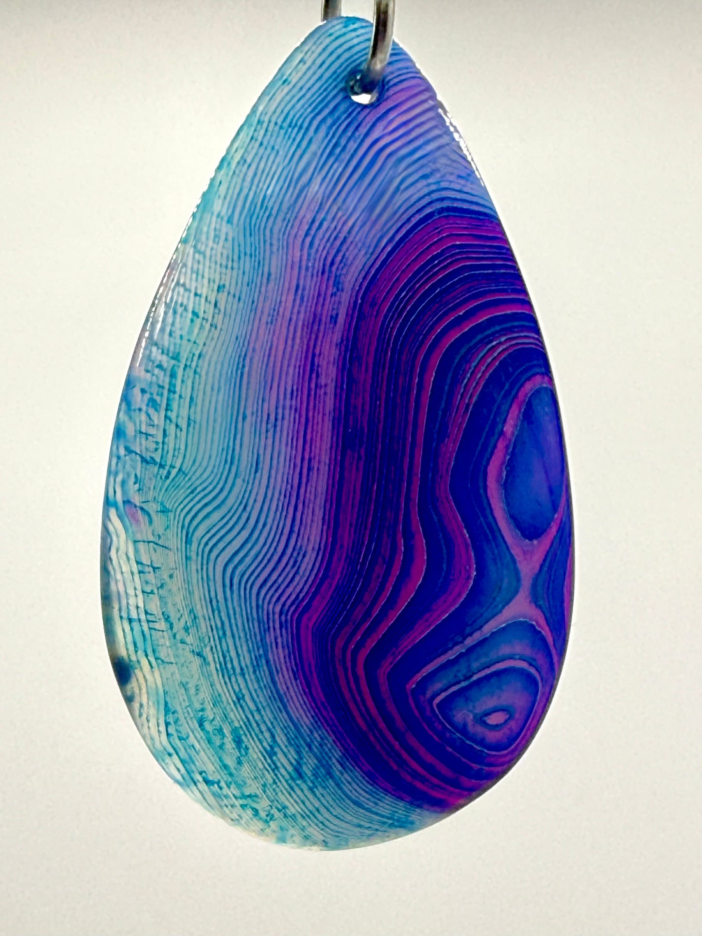 collar exclusivo Agata Azul y acero inoxidable