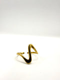 anillo de pico acero inoxidable bañado en oro 14K