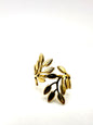 bague branches en acier inoxydable plaqué or 14 carats