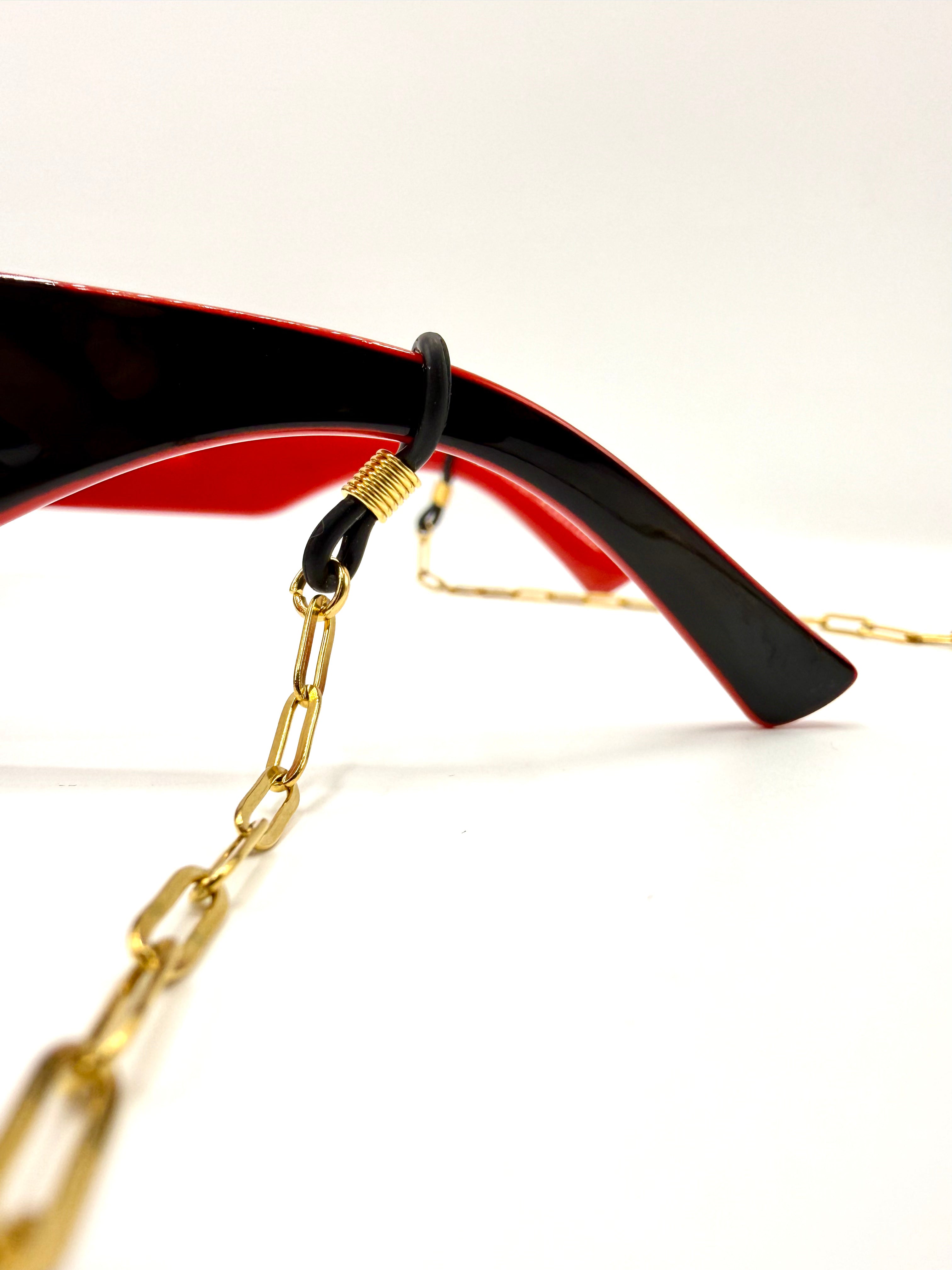 cordones para gafas acero inoxidable bañado en oro de 14K