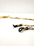 cordones para gafas acero inoxidable bañado en oro de 14K