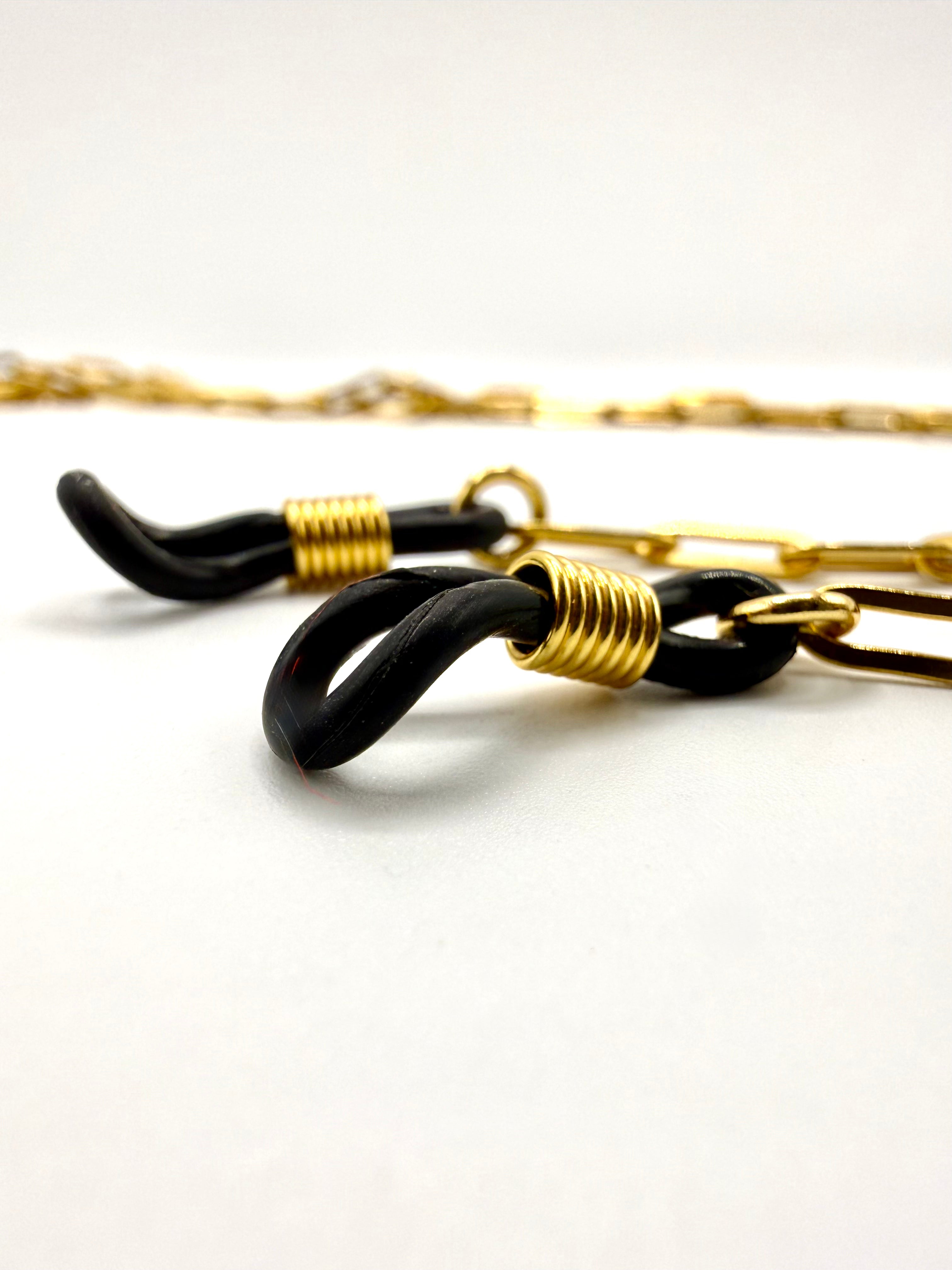 cordones para gafas acero inoxidable bañado en oro de 14K