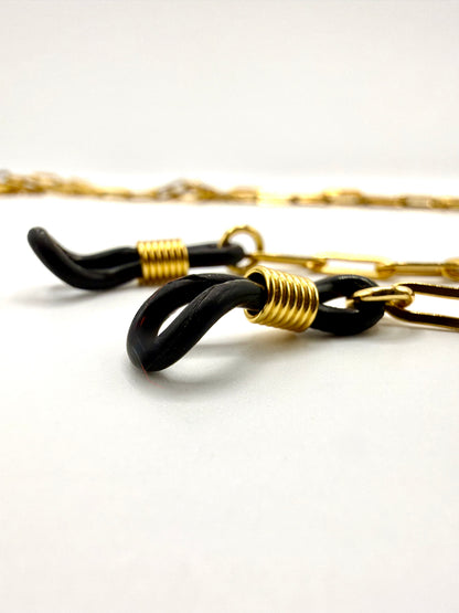 cordones para gafas acero inoxidable bañado en oro de 14K